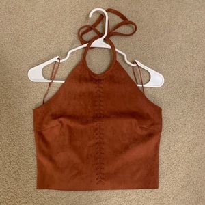 Gina tricot suede halter top